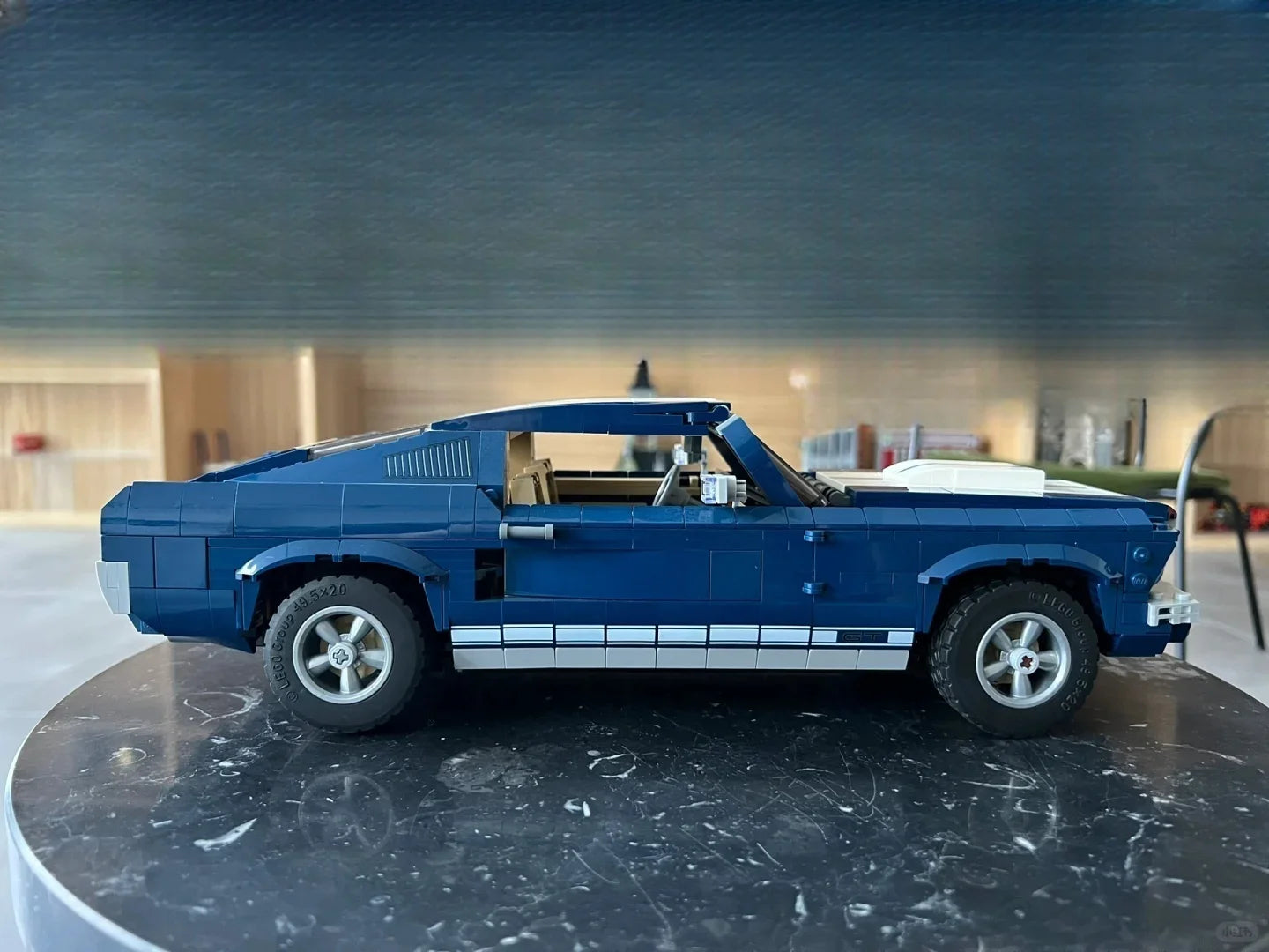 New MOC Blue and White Sports Car Building Model, Home Decor Display Ornament, Holiday & Birthday Gift