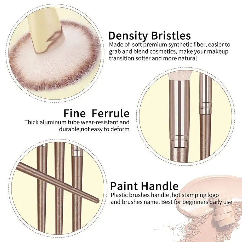 Professional 3-20pc USA-Made Makeup Brush Set - Goat & Synthetic Hair