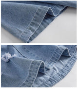 Men's Denim Shirt Summer Fashion Breathable Cotton Blend Short Sleeve Shirt Street Trendy Daily Outing Comfortable Jean Shirt