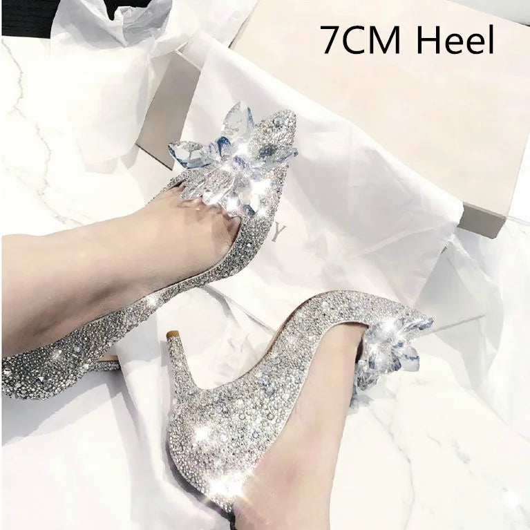 Women's Rhinestone Pointed-Toe Wedding Pumps