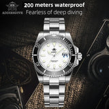 ADDIESDIVE Watch for Men Quartz Wristwatch 200m Waterproof Dive Ceramic Bezel Luminous 316L Stainless Steel 41mm Men's Watch