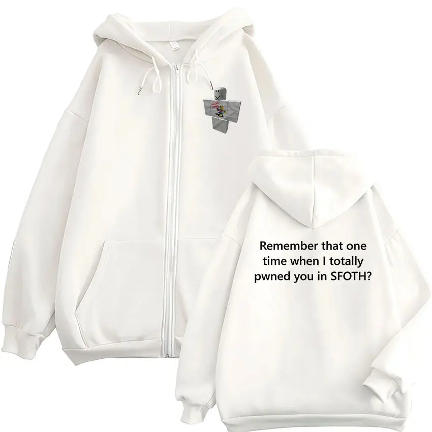 Blame John Meme Oversized Zip-Up Hoodie