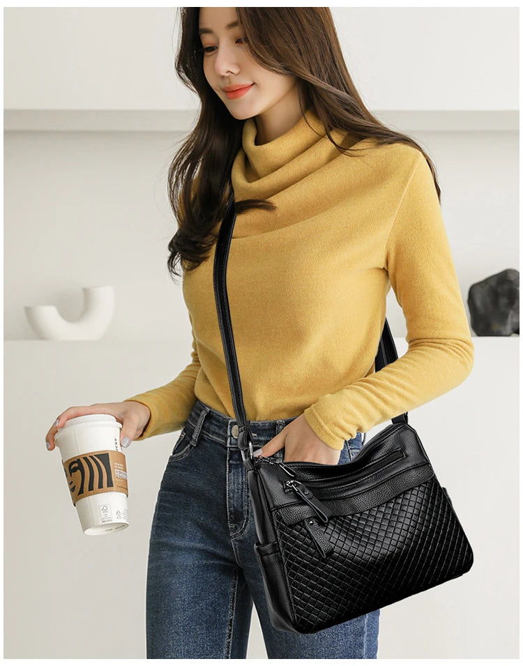 Fashion Women's Brand Trendy Shoulder Bag Leather Crossbody Bag High Quality Women Tote Bags 2024 Large Capacity Female Handbags
