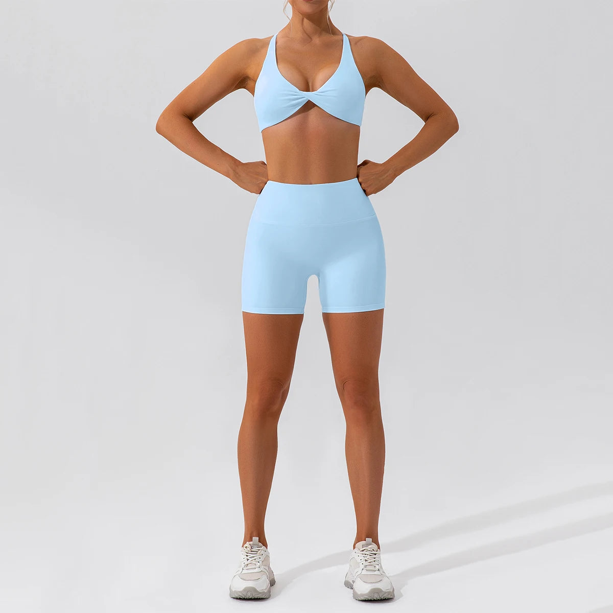 2-Piece Women's High-Waist Yoga Set – Seamless Long Sleeve Workout Suit