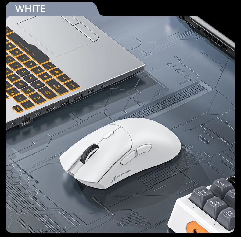 Lightweight ATTACK SHARK R1 Wireless Gaming Mouse Tri Mode 2.4G Bluetooth Wired RGB Ergonomic Programmable Mice For Laptop PC