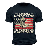 Men's USA Retro Flag & 3D Skull T-Shirt