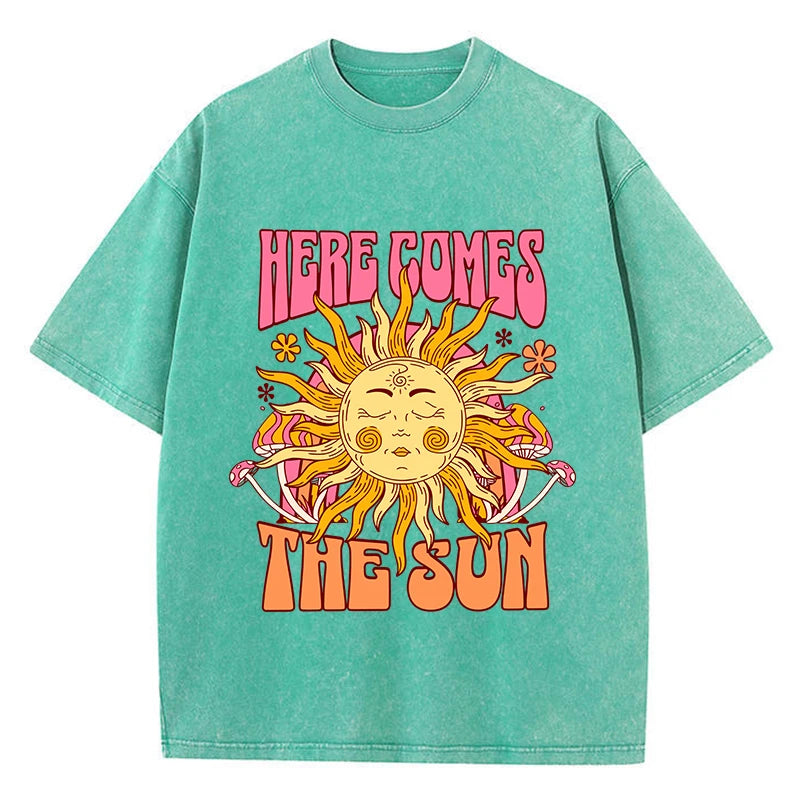Women's Oversized Washed Cotton Graphic T-Shirt