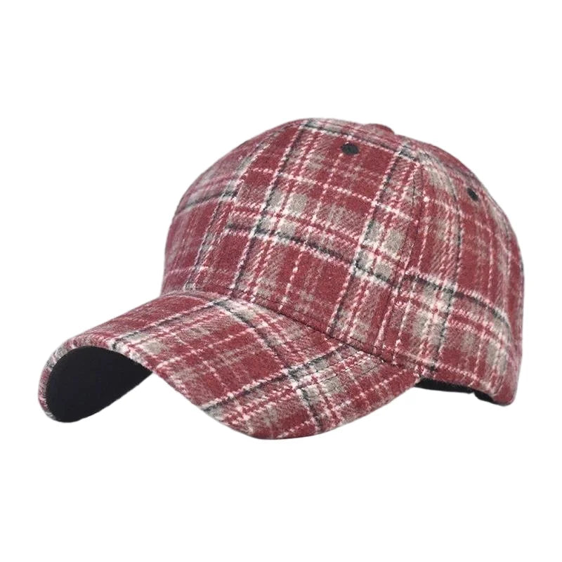 Unisex Checkered Baseball Cap with Adjustable Strap