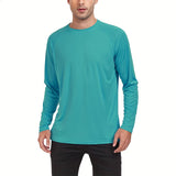 Nheals UPF 50+ Long Sleeve T-shirt Men's UV Sun Protection Quick Dry Breathable Sunscreen T-shirt Hiking Fish Performance Tops