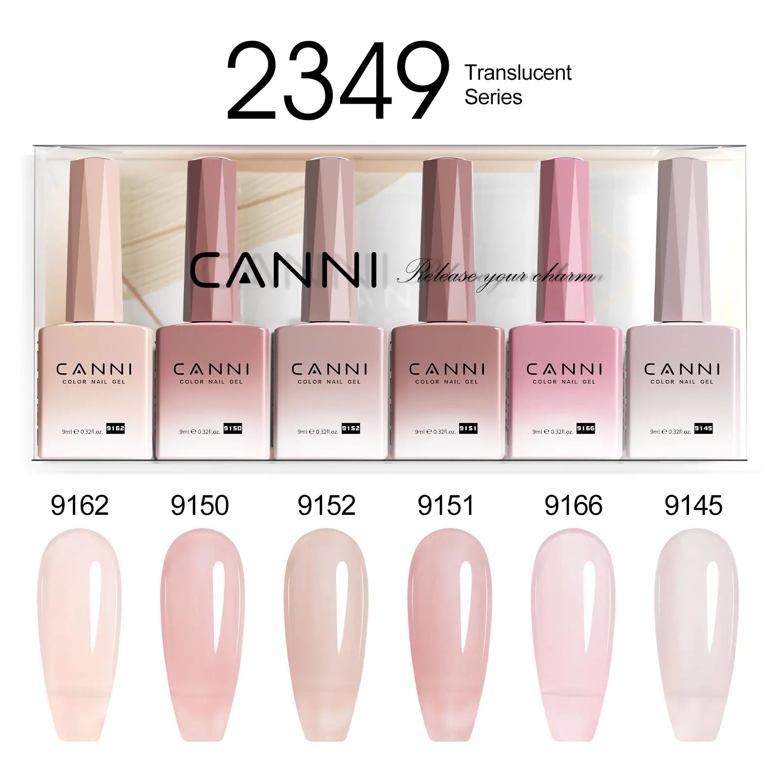 CANNI HEMA-Free Gel Polish Kit | Jelly, Nude & Rubber Base