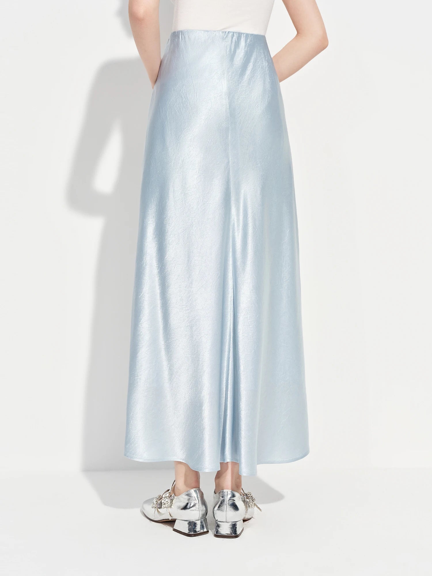 Acetate Trumpet Midi Skirt – Elegant Drape