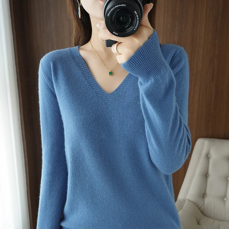 Women’s Lace V-Neck Knit Sweater