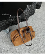 Autumn Winter Women's Cow Genuine Leather Tote Bag Suede Commuting Cowhide Handbags Large Capacity Designer Luxury Velvet Bags