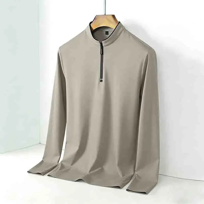 Men's Half-Zip Polo | Wrinkle-Free Long Sleeve Top