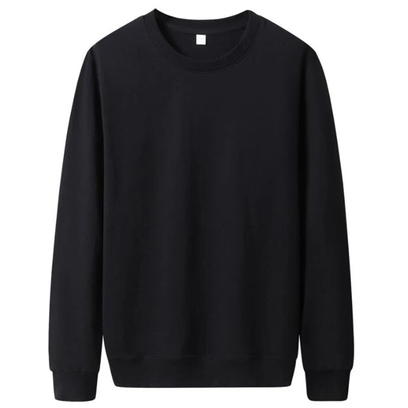 Men's Solid Crew Neck Pullover Sweatshirt