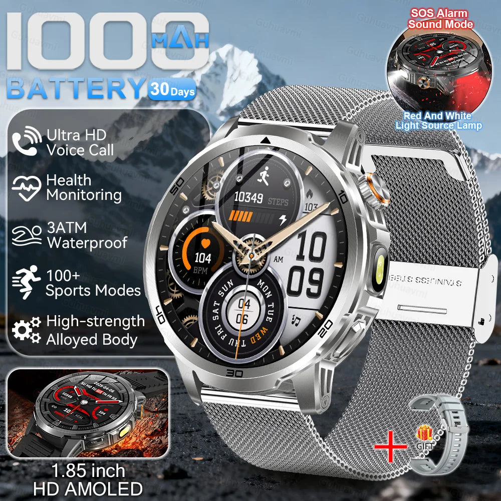 GUHUAVMI AK95 Pro Smartwatch – AMOLED, GPS & Flashlight