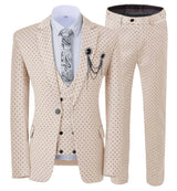 Men’s Slim Fit 3-Piece Patterned Suit