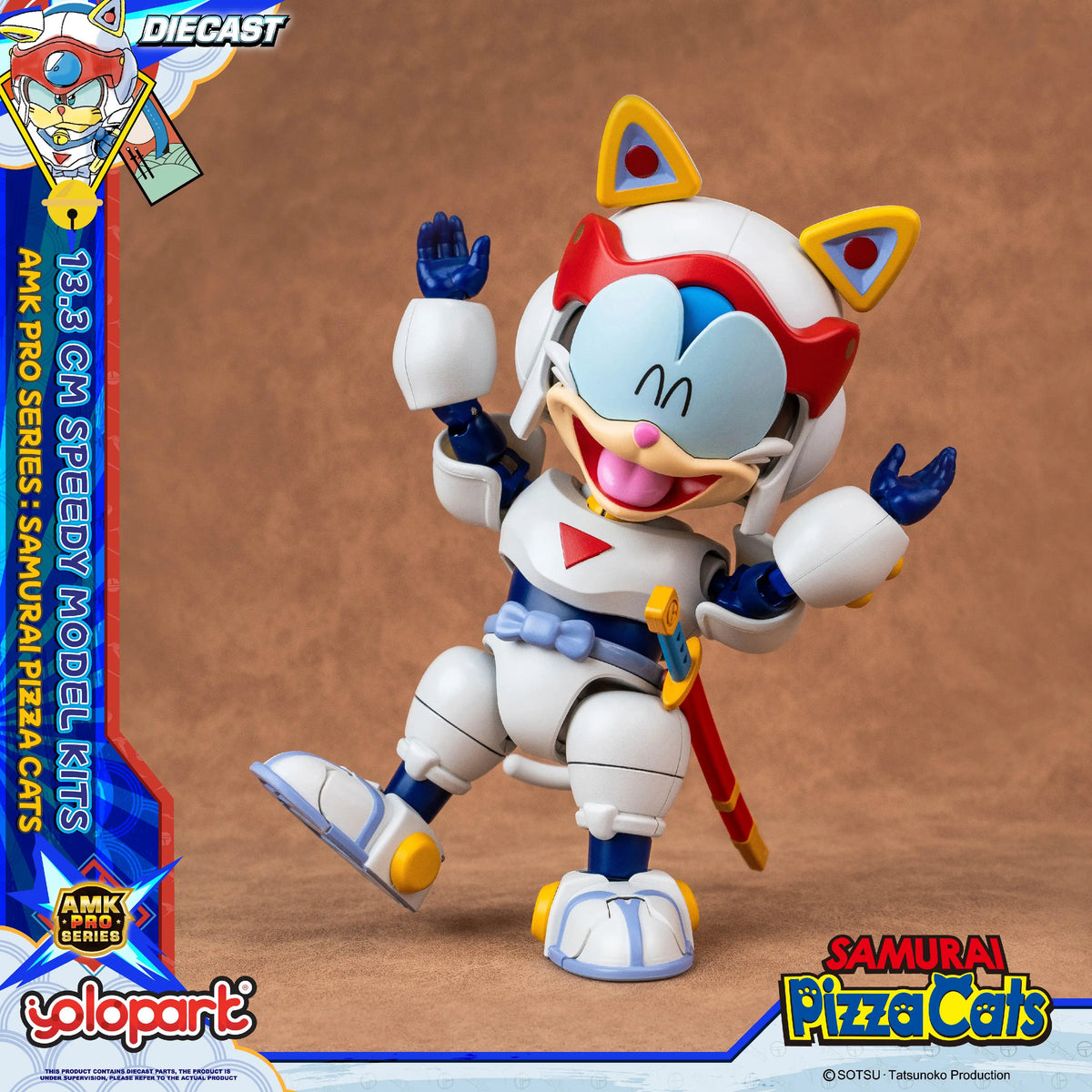YOLOPARK 13.3cm Samurai Pizza Cats AMK PRO Series Speedy Model Kit TOY Gift For girl boy