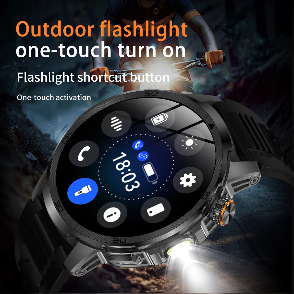 GUHUAVMI AK95 Pro Smartwatch – AMOLED, GPS & Flashlight
