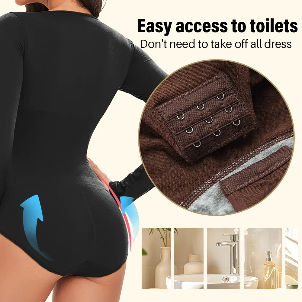 Seamless Tummy Control Long Sleeve Body Shaper