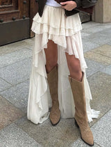 O.Y.MIMI Apricot Pleated Maxi Skirt – Elegant Floor-Length