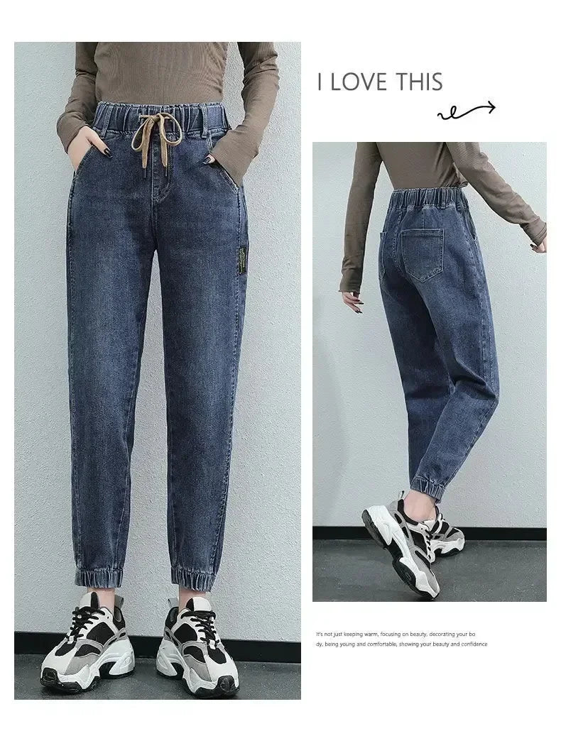 Women's High-Waist Cargo Jeans – Relaxed Straight Leg