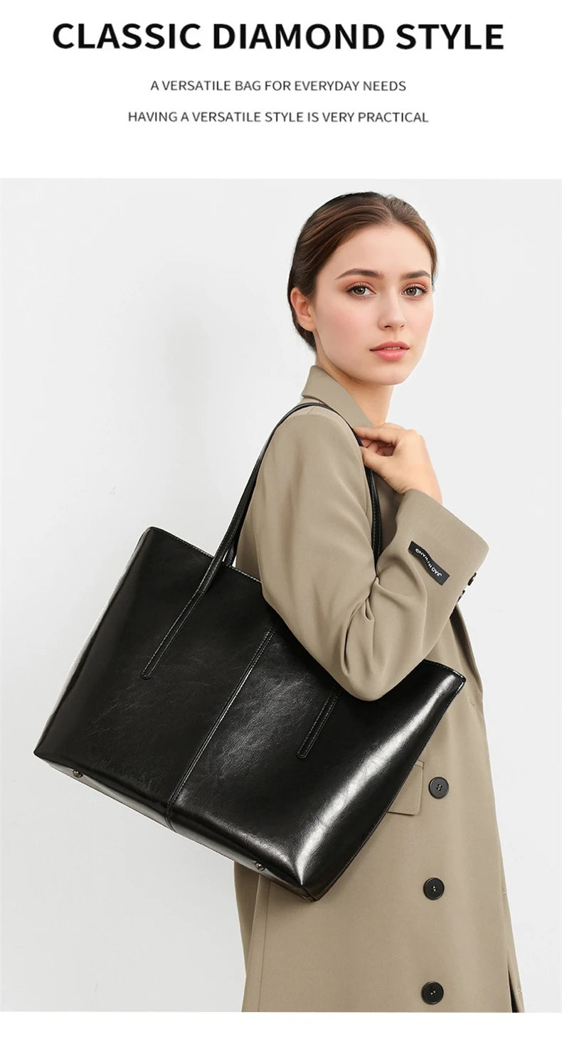 Burminsa Vintage Genuine Leather Tote Bag for Women