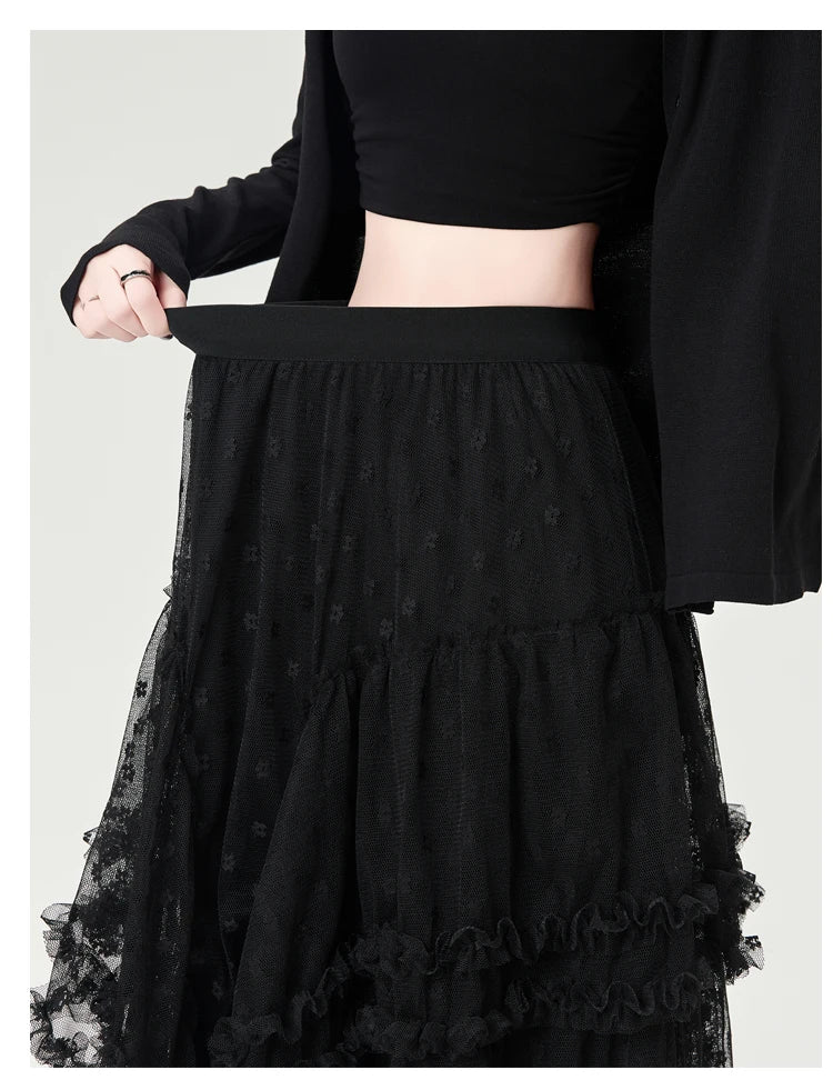 Gothic Lace Trumpet Skirt – Fairycore & Punk Streetwear