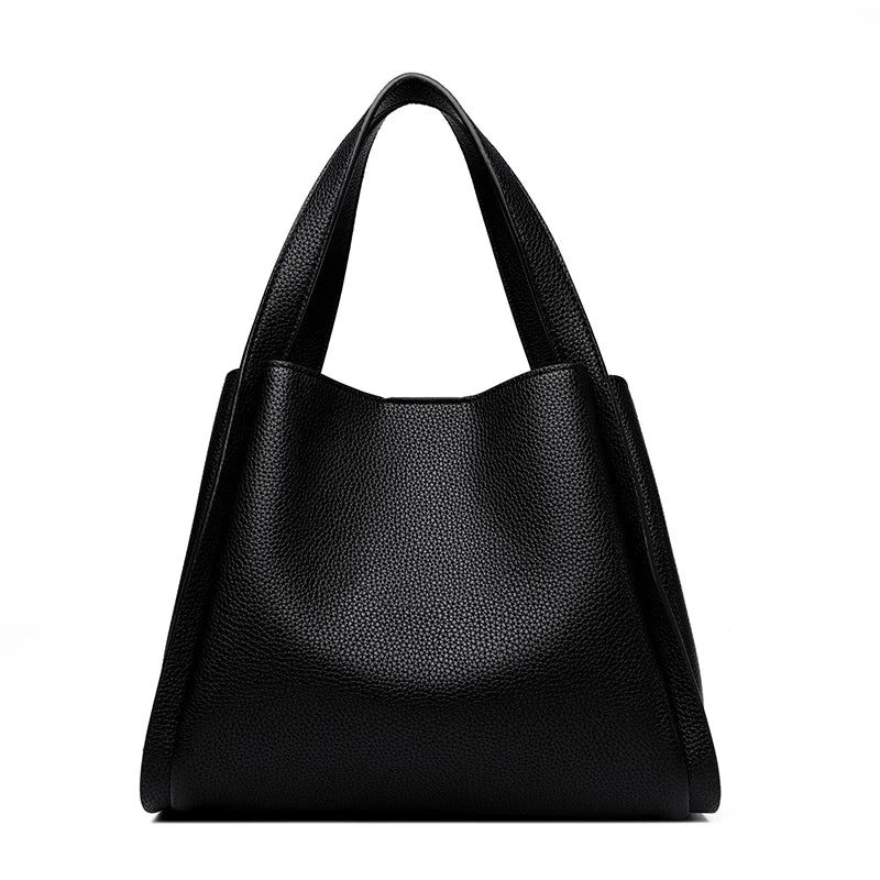 Genuine Brand Sturdy Durable Soft Leather Top-handle Bags Female Handbags Women 3 Layer Shoulder Crossbody Totes Messenger Bag