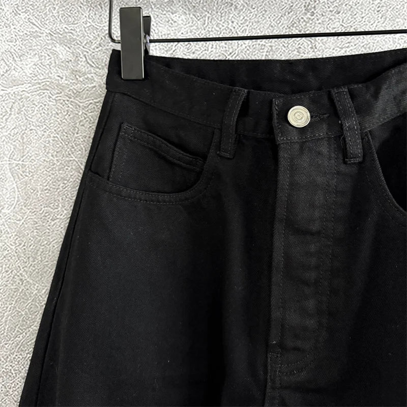 High-Waist Cotton Straight Jeans — Women's Slim Fit