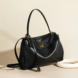 2026 large Genuine leather shoulder bag armpit top layer cowhide large capacity women's commuting high-end tote bag