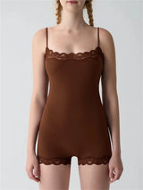 Elegant Lace Patchwork Cami Playsuit