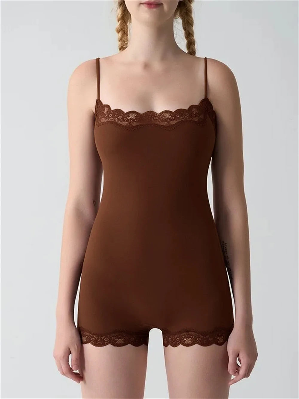 Elegant Lace Patchwork Cami Playsuit