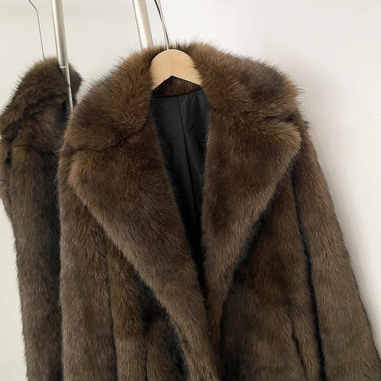 Plush Faux Fur Winter Overcoat