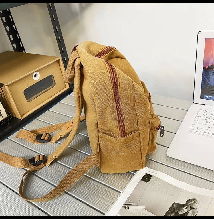 Mini Canvas Backpack – Vintage Unisex Rucksack