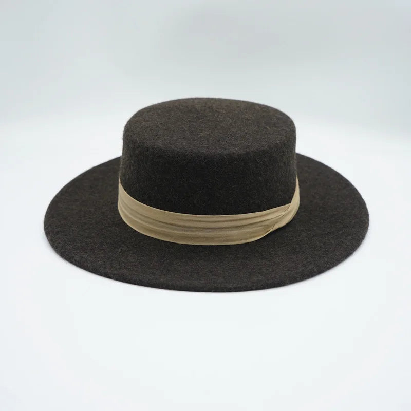 Wool Felt Fedora & Boater Hat – Wide Brim, Unisex