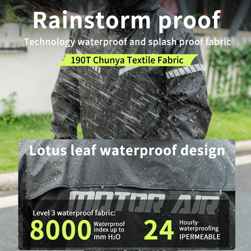 Motor Air Motorcycle Raincoat – 2-Piece Riding Suit