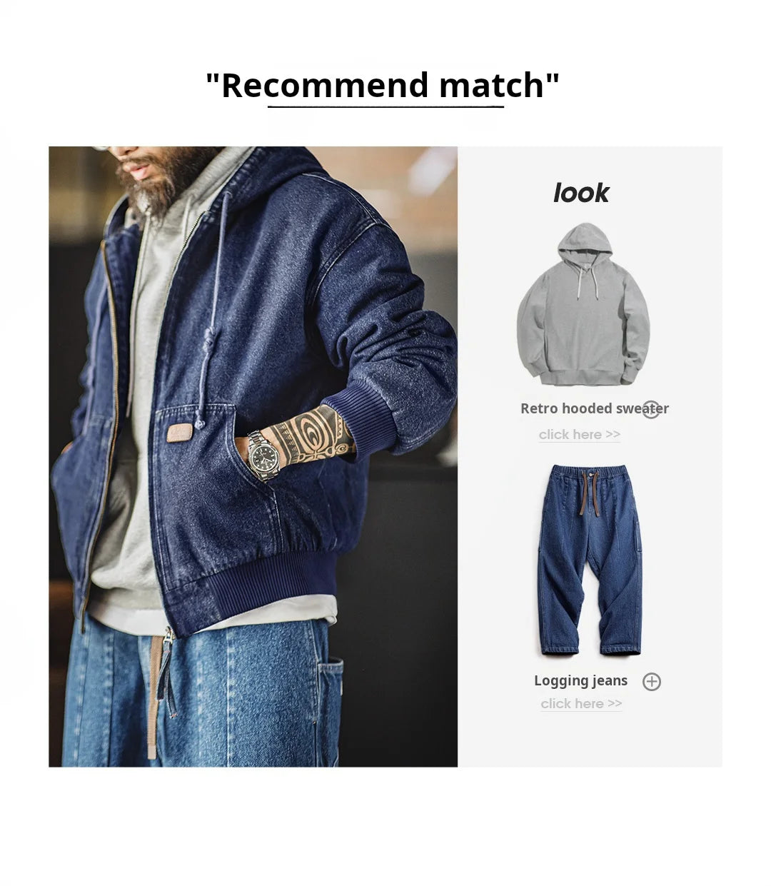 Maden J130 Heavyweight Canvas Hooded Jacket for Men