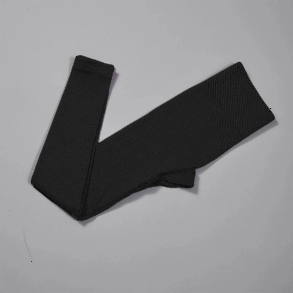 Seamless Ribbed High-Waisted Yoga Pants