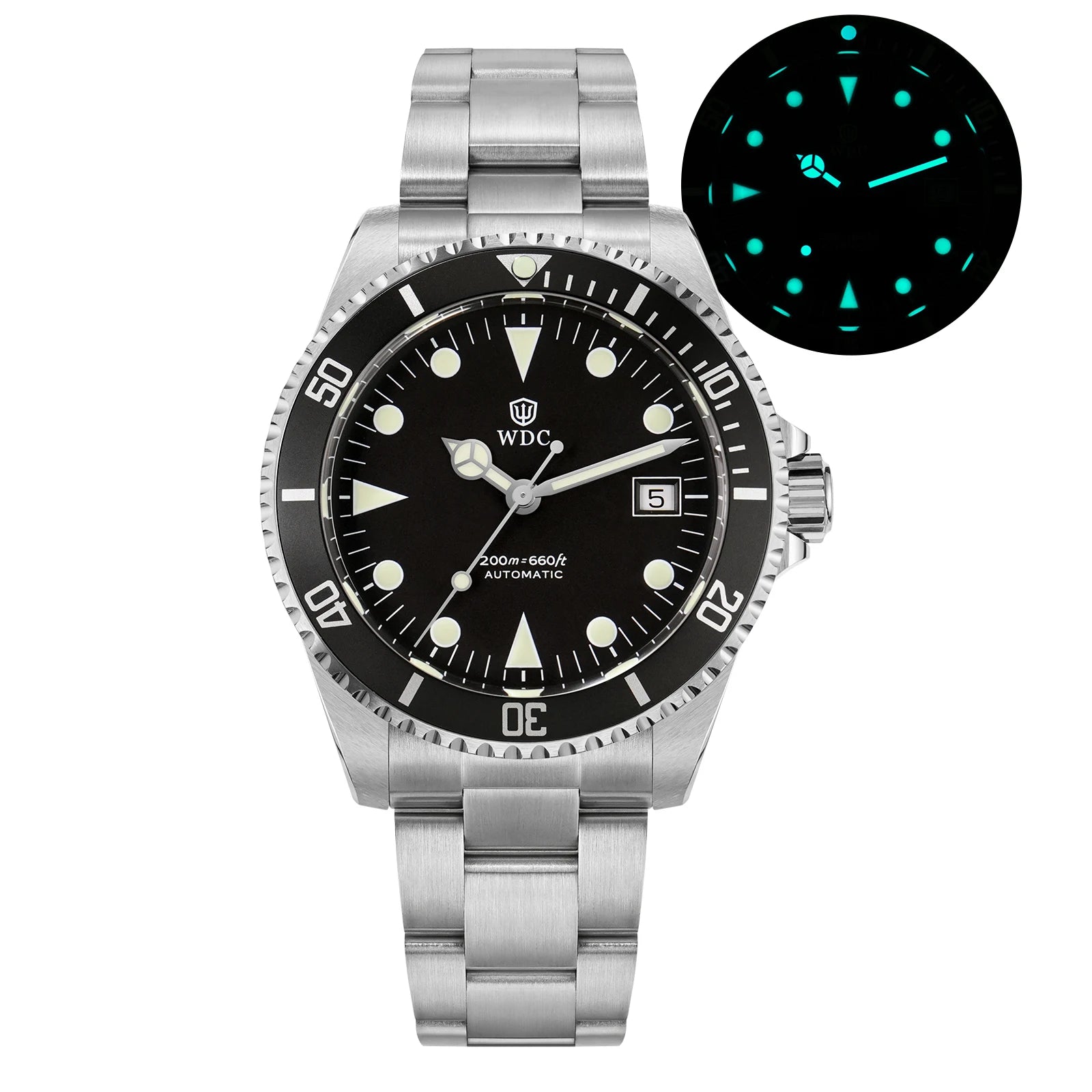 Watchdives WD5513P V3 PT5000 Vintage Sub Dive Watch Sapphire Automatic Mechanical Watches 20Bar Waterproof Stainless Steel