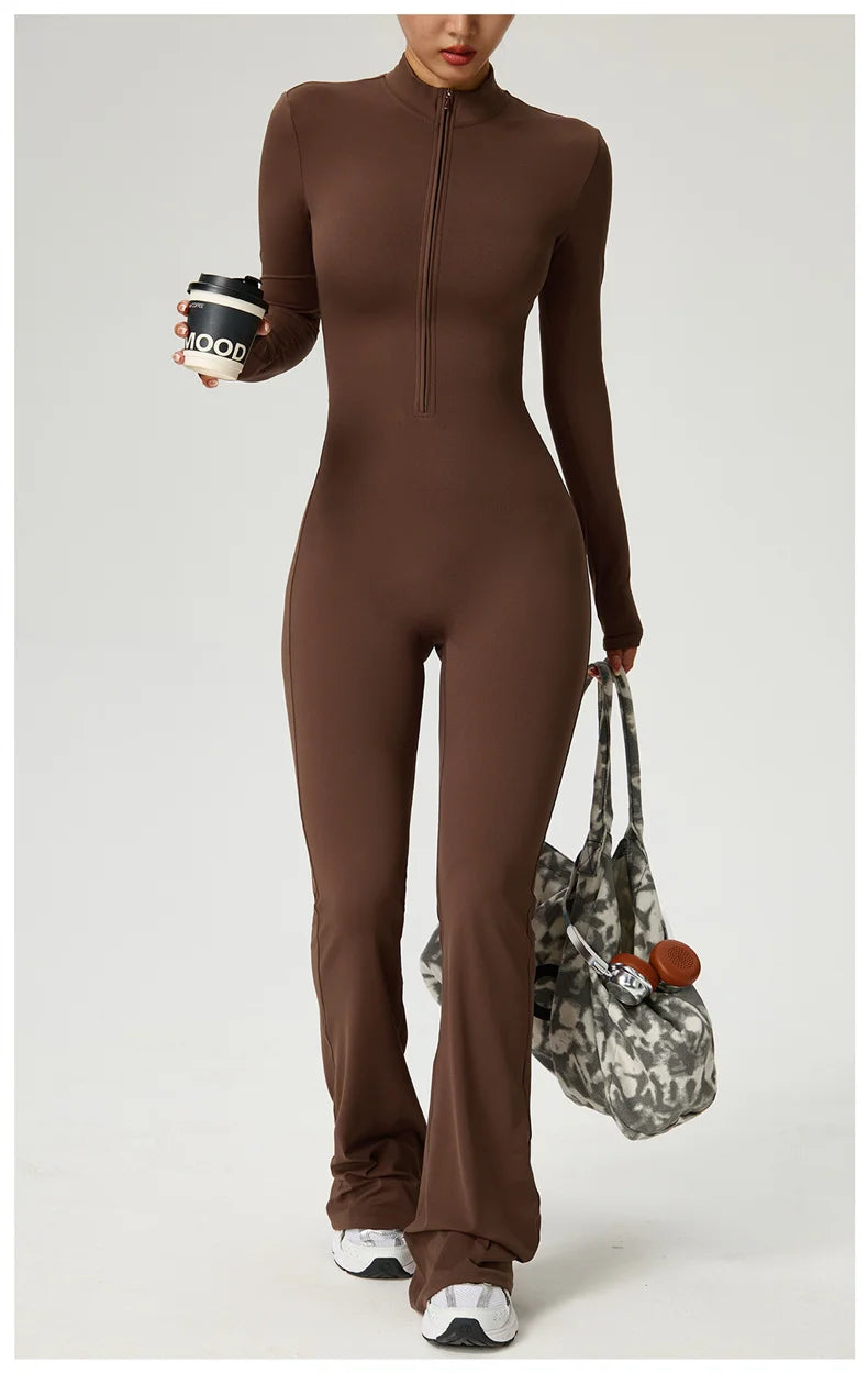 High-Performance Long Sleeve Yoga Jumpsuit