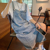 Women's Denim Spaghetti Strap Overall Dress