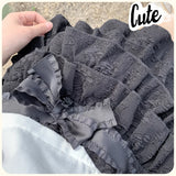 Kawaii Bow Mini Skirt – Ruffle Tiered A-Line