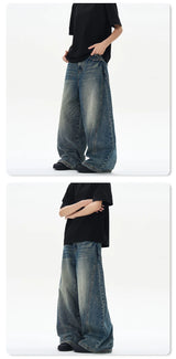 Men's Vintage Wide-Leg Denim Jeans | Relaxed Streetwear Fit