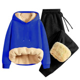 Men’s Thickened Lamb Velvet Hoodie Set