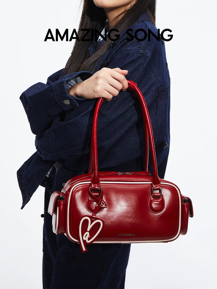 Amazing Song Toast Bag BGT Retro Chic Classic Bowling Bag Style Linear Shoulder Bag