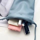 Portable Pu Leather Women Handbags Solid Flap Large Capacity Crossbody Bags Candy Color Mini Bucket Bag
