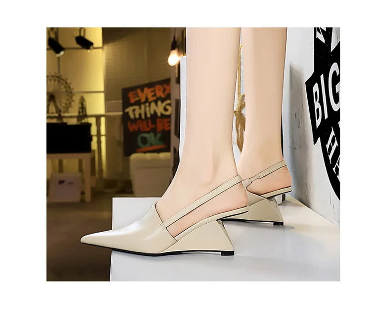 Designer Wedge Heel Sandals – Pointed Toe Women's Pumps