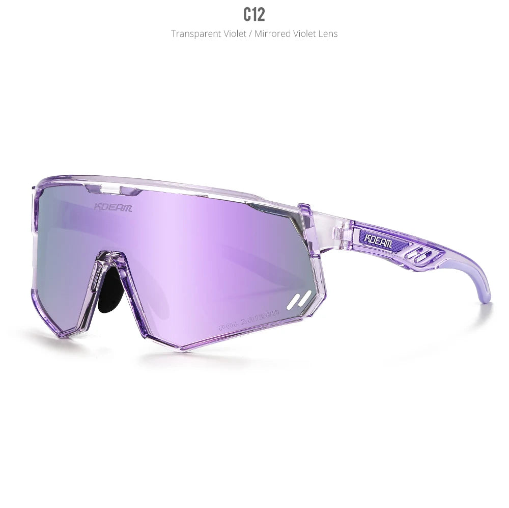 KDEAM High-End Sports Sunglasses Polarized Men's Cycling Glasses Dismountable TR90 Frame And Nose Pads Easy To Exchange