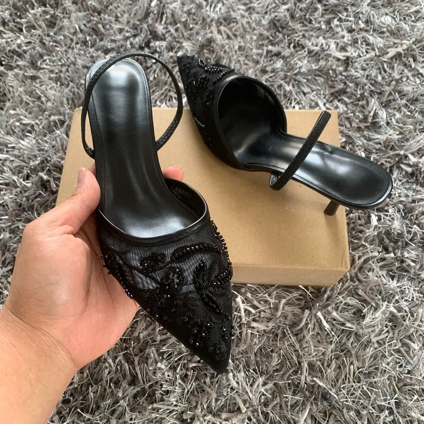Women's Mesh Slingback Heels